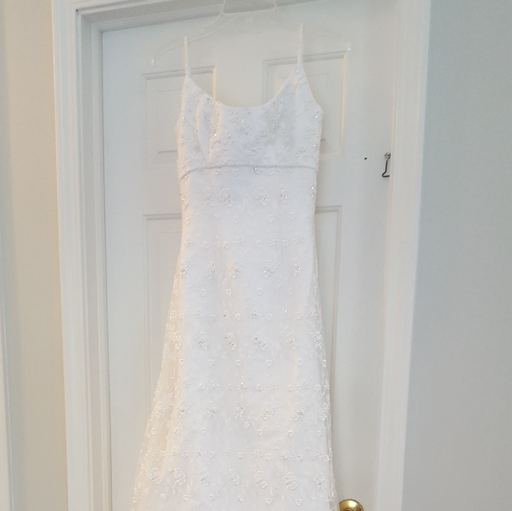 Lace and bead wedding gown